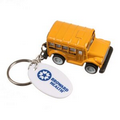 Miniature Metal School Bus Replica Key Chain